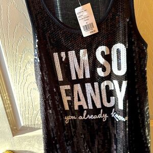 Women’s sequined tank top “I’m so Fancy” “you already know”